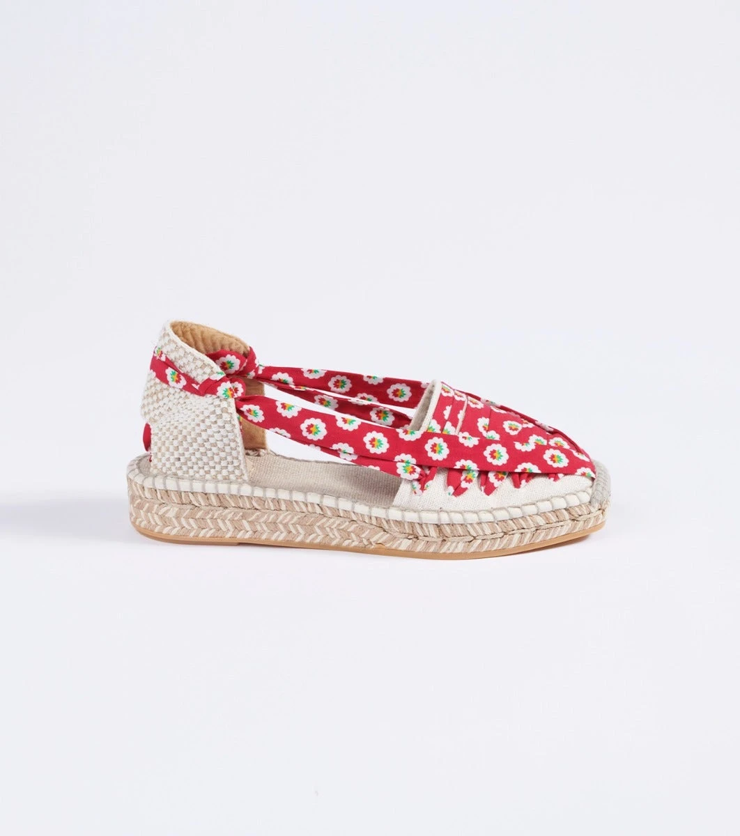 Espadrilles VANINA Fleur De Maussane Rouge 3 Espadrilles VANINA Fleur De Maussane Rouge – Image 3