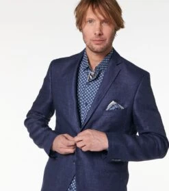 Veste AUBIN Lin Indigo Uni -Mode Vêtements Magasin veste aubin indigo.1