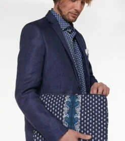 Veste AUBIN Lin Indigo Uni -Mode Vêtements Magasin veste aubin indigo.2