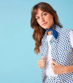 Veste BLEUET MOUCHE Blanc Indigo 8 Veste BLEUET MOUCHE Blanc Indigo -Mode Vêtements Magasin veste bleuet.1