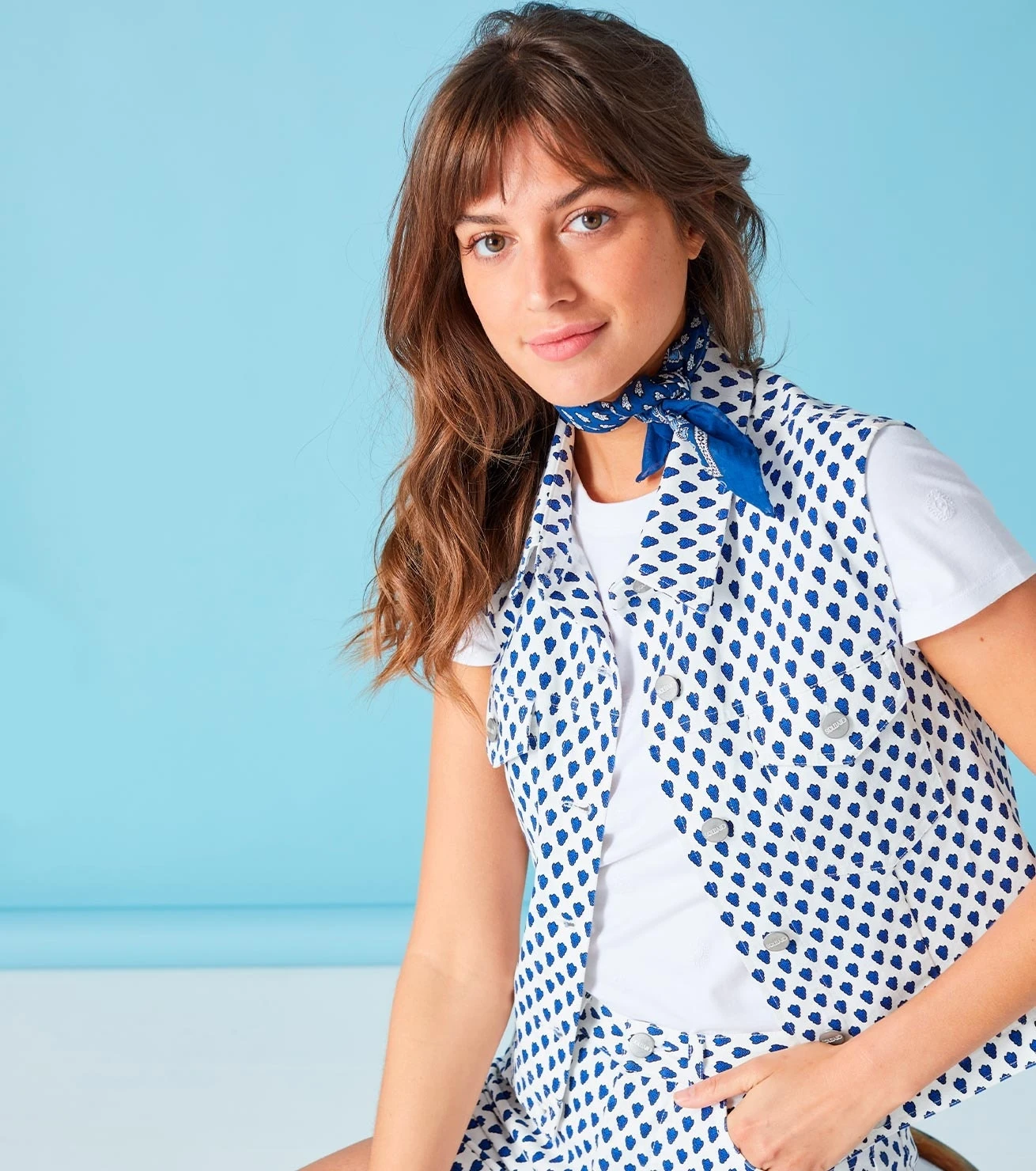 Veste BLEUET MOUCHE Blanc Indigo 2 Veste BLEUET MOUCHE Blanc Indigo – Image 2