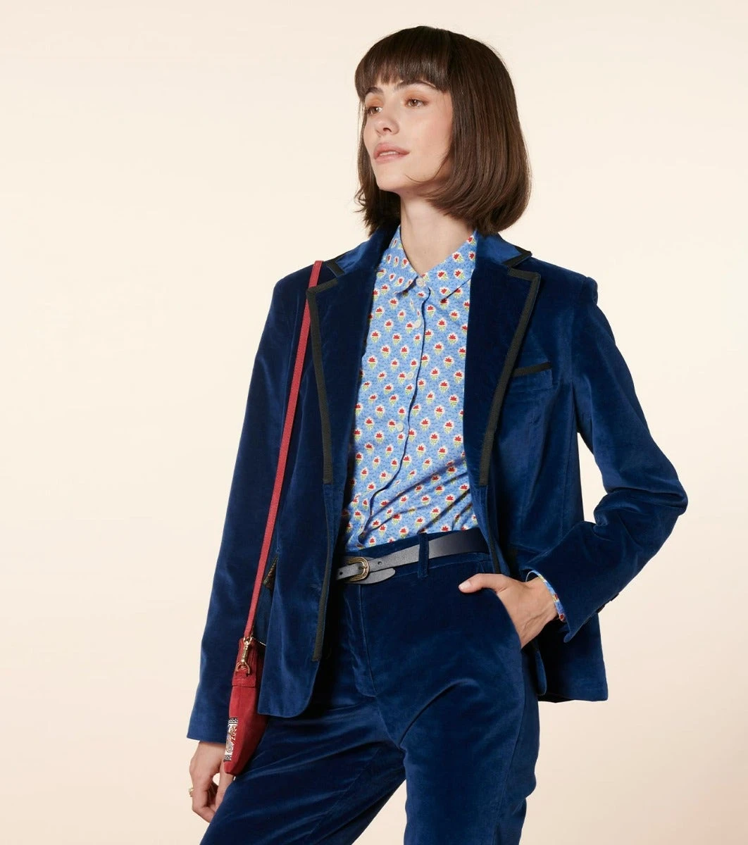 Veste CHLOE Velours Marine 2 Veste CHLOE Velours Marine – Image 2