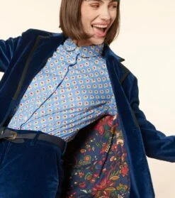 Veste CHLOE Velours Marine 8 Veste CHLOE Velours Marine -Mode Vêtements Magasin veste chloe velours marine.2 1