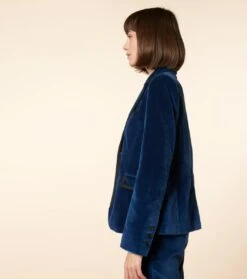 Veste CHLOE Velours Marine 11 Veste CHLOE Velours Marine -Mode Vêtements Magasin veste chloe velours marine.4 1