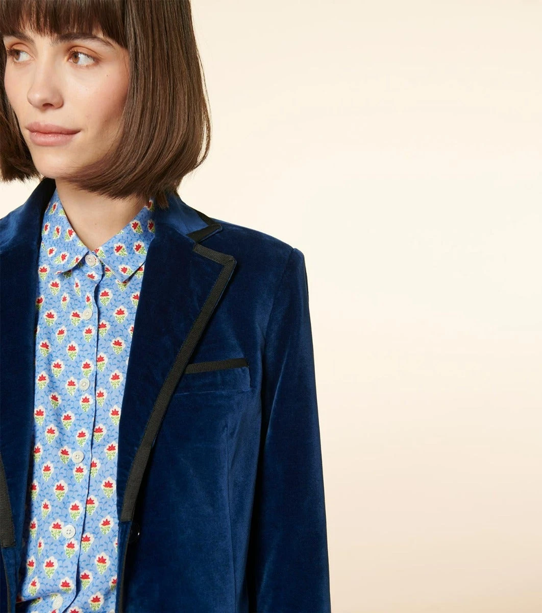 Veste CHLOE Velours Marine 5 Veste CHLOE Velours Marine – Image 5