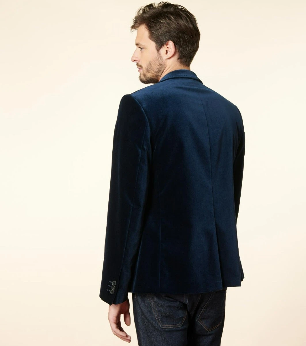 Veste DANDY Velours Bleu Nuit 5 Veste DANDY Velours Bleu Nuit – Image 5
