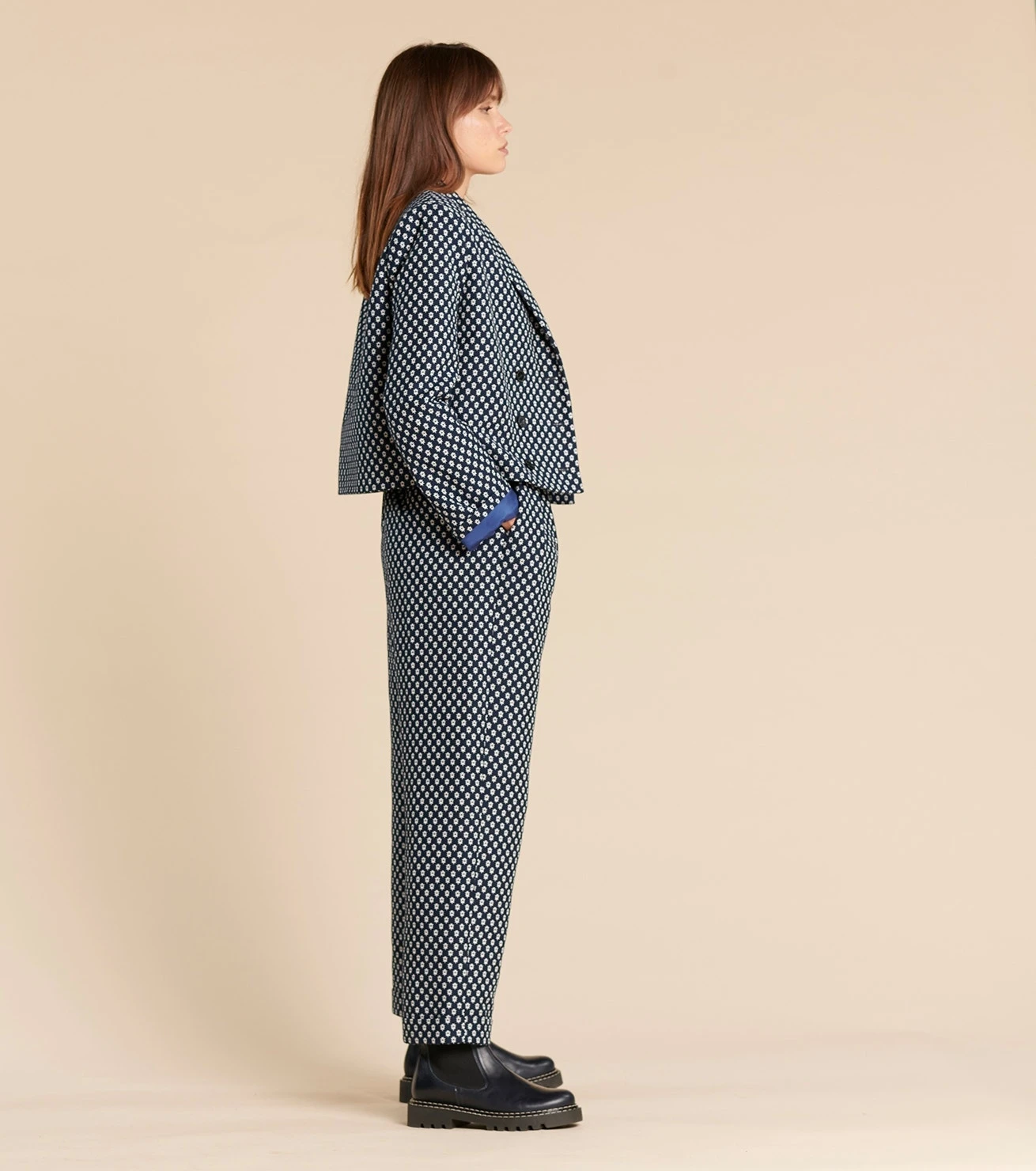 VESTE GEMMA Petit Sapin Bleu Blanc 4 VESTE GEMMA Petit Sapin Bleu Blanc – Image 4