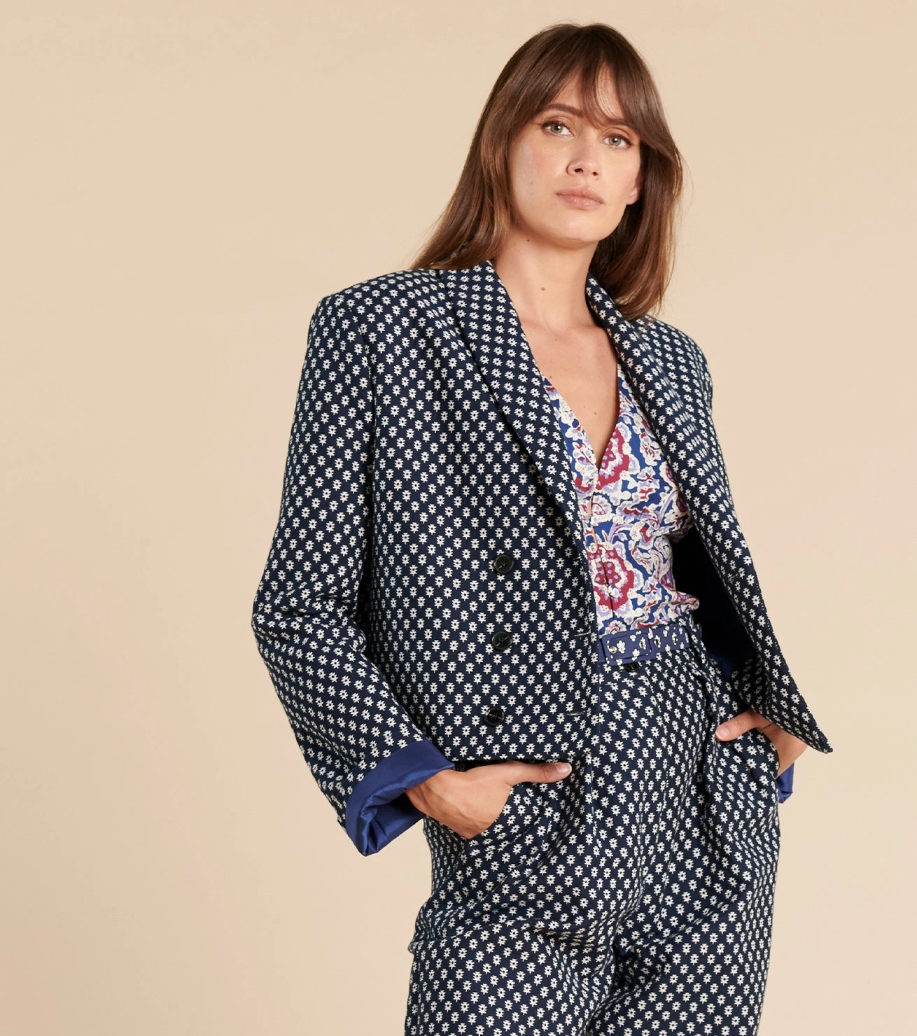 VESTE GEMMA Petit Sapin Bleu Blanc 1 VESTE GEMMA Petit Sapin Bleu Blanc