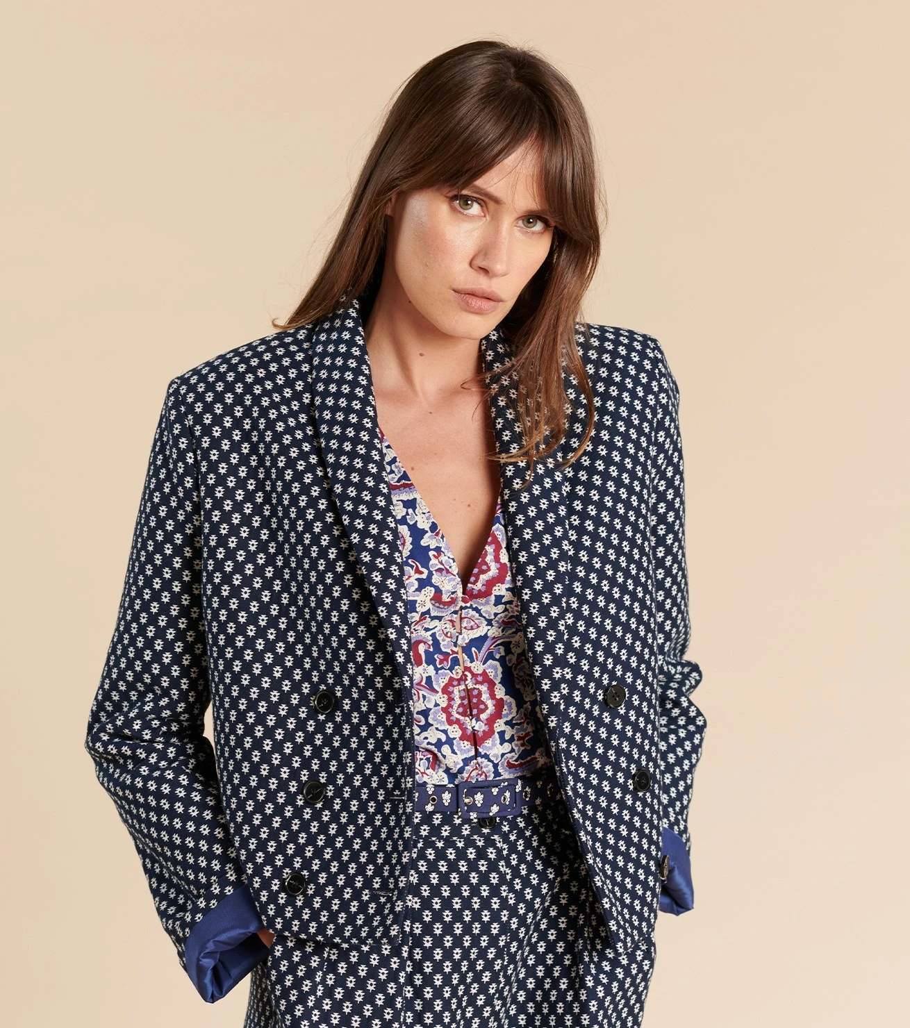 VESTE GEMMA Petit Sapin Bleu Blanc 5 VESTE GEMMA Petit Sapin Bleu Blanc – Image 5