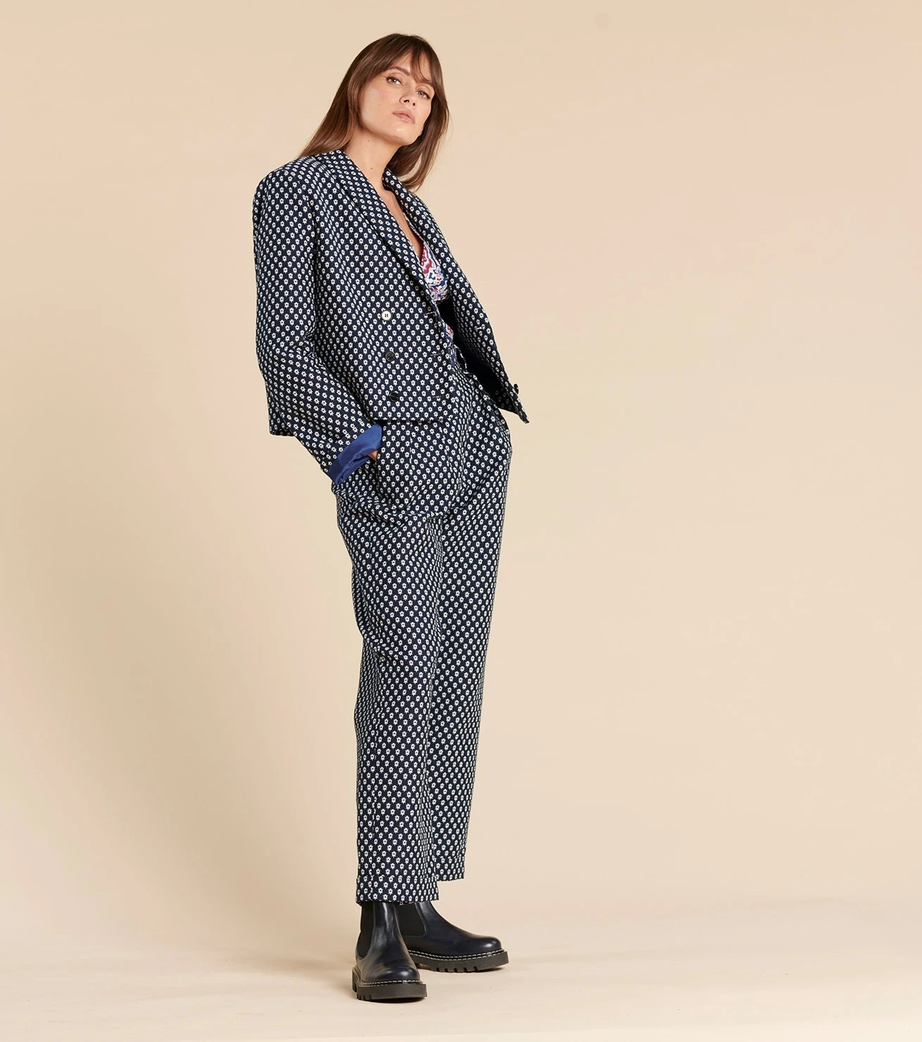 VESTE GEMMA Petit Sapin Bleu Blanc 2 VESTE GEMMA Petit Sapin Bleu Blanc – Image 2