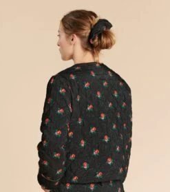 Veste Matelassée GEORGIA Velours Printemps Noir Et Multico -Mode Vêtements Magasin veste georgia printemps.2 1