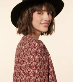 Veste LIO Paisley Naïf Bordeaux -Mode Vêtements Magasin veste lio paisley