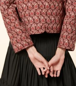 Veste LIO Paisley Naïf Bordeaux -Mode Vêtements Magasin veste lio paisley.2