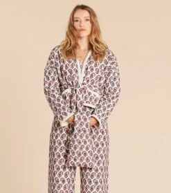 Veste Matelassée MELINA Velours Pondichéry écru -Mode Vêtements Magasin veste melina pondichery.2