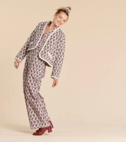 Veste Matelassée MELINA Velours Pondichéry écru -Mode Vêtements Magasin veste melina pondichery.4