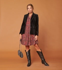 Robe CARMELINA Fleur De Nimes Kaki 7 Robe CARMELINA Fleur De Nimes Kaki -Mode Vêtements Magasin veste vaccares noir 1